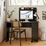 Escrivaninha em L de Canto 3 em 1 com Rodízios Home Office Ej Móveis:preto - 4