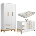 Ver imagem 1 de Berço Americano 4300 Mini Cama Fantasia e Guarda Roupa Infantil Q Encanto Slim 4340 Branco