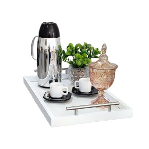 Bandeja Cantinho Café Bebida Decorativa Pequena Aparador Casa Recepção Hall Entrada:bandeja Cantinho