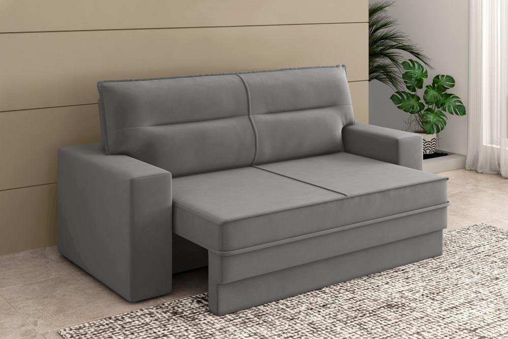 Sofá Mac 1,50m Assento Retrátil/reclinável Suede Cinza - Xflex Sofas