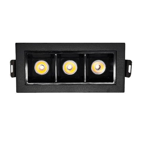 Spot Embutir Downlight Retang Mini Focco 6w 2700k 24º Irc90 Preto-gaya