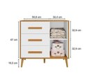 Ver imagem 4 de Cômoda Infantil Sapateira 3 Gavetas 1 Porta Magic Baby Retrô 100% MDF Carvalho e Branco