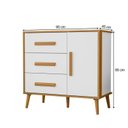 Ver imagem 3 de Cômoda Infantil Sapateira 3 Gavetas 1 Porta Magic Baby Retrô 100% MDF Carvalho e Branco