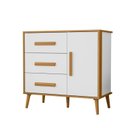 Ver imagem 2 de Cômoda Infantil Sapateira 3 Gavetas 1 Porta Magic Baby Retrô 100% MDF Carvalho e Branco
