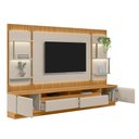 Ver imagem 3 de Painel Tv 70" 297cm Denver com Rack e 2 Módulos Laterais Led Tauari/off White L04 - D'rossi