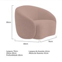 Ver imagem 4 de Kit Sofá 3 Lugares 200cm e 2 Poltronas Orgânica Luxo Recepção Amore Linho Rose - Amarena Móveis