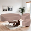 Ver imagem 2 de Kit Sofá 3 Lugares 200cm e 2 Poltronas Orgânica Luxo Recepção Amore Linho Rose - Amarena Móveis