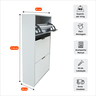 Sapateira Aparador Branca Madeira Multiuso para Calçados 6 Pares Hall de Entrada Suporte Decorativo - 3