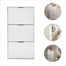 Sapateira Aparador Branca Madeira Multiuso para Calçados 6 Pares Hall de Entrada Suporte Decorativo - 5