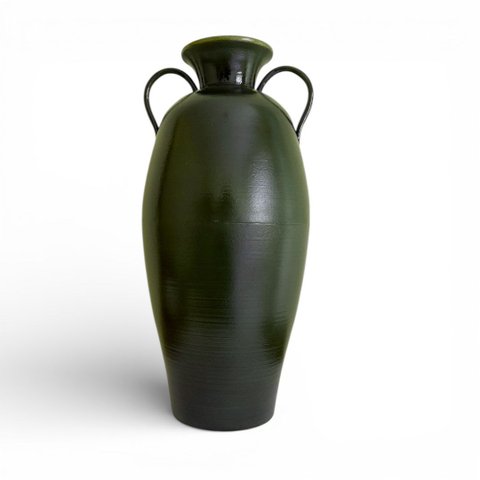 Vaso Decorativo em Metal com Alça Verde 58cm