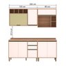Cozinha Completa Yara 4 Peças Com Armário Off White Perolado - 4