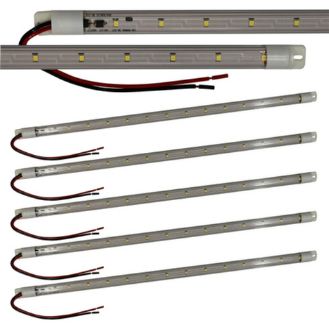 Kit 5 Peças Barra Led Régua Multiuso Freezer 7w Ip67 520mm:110v/branco Frio