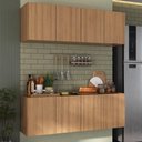 Ver imagem 1 de Kit Armário de Cozinha e Balcão 4 Portas Multimóveis Mp2161 Rustic