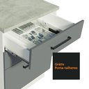 Ver mais imagens de Balcão Armário de Cozinha 60 cm 3 Gavetas Branco/Cinza Agata Madesa