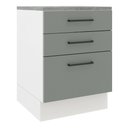 Ver imagem 1 de Balcão Armário de Cozinha 60 cm 3 Gavetas Branco/Cinza Agata Madesa