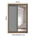 Ver mais imagens de Guarda-roupa Solteiro 2 Portas de Correr com Espelho 4 Gavetas Rustic/cinza Vivare Plus Madesa
