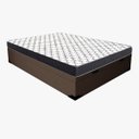 Ver imagem 2 de Cama Base Box Baú Casal Reforçado Sintético Marrom + Colchão Casal Reforçado D33 20x138x188