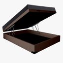 Ver imagem 1 de Cama Base Box Baú Casal Reforçado Sintético Marrom + Colchão Casal Reforçado D33 20x138x188