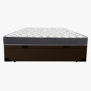 Ver imagem 3 de Cama Base Box Baú Casal Reforçado Sintético Marrom + Colchão Casal Reforçado D33 20x138x188