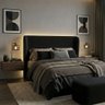 Cabeceira Cama Casal Livia 140cm Orgânica Curva Bouclê Preto - Montanari's Decor - 2