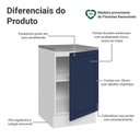 Ver imagem 3 de Balcão de Cozinha 50cm 1 Porta Branco/azul Vik Madesa