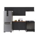 Ver imagem 2 de Cozinha Modulada 4 Peças 100% MDF Bari Preto Chumbo