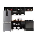Ver imagem 4 de Cozinha Modulada 4 Peças 100% MDF Bari Preto Chumbo