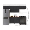 Ver imagem 3 de Cozinha Modulada 4 Peças 100% MDF Bari Preto Chumbo