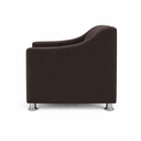 Ver imagem 3 de Kit 3 Poltronas Reforçadas Recepção Barbearia Tecido Corino Marrom