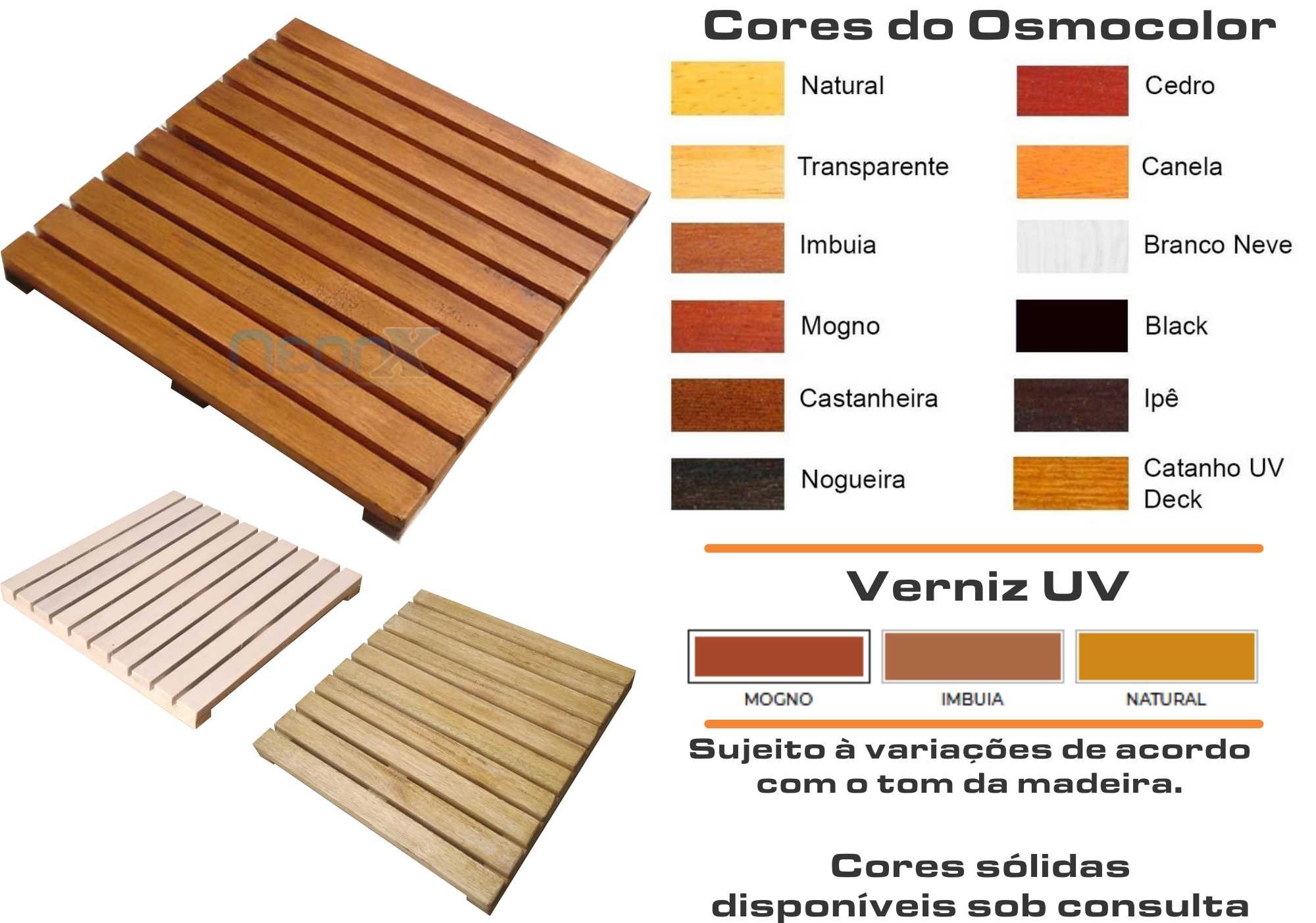 Deck De Madeira Box Banheiro Capacho 78x77 cm NeonX Pintado Osmocolor Nogueira Semi Tr - 5