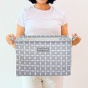 Ver imagem 3 de Kit 3 Cestos Multiuso Tecido 43l, 25l e 23l Cinza Listrado