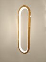 Ver imagem 2 de Pendente Oval Dourado com Cristais Acrílico 33cm Led 18w 3200k Bivolt Paris Luz