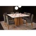 Ver imagem 6 de Mesa P/ Cozinha Itália C/ Tampo Madeirado C/ Vidro Curvo 136x136cm Cedro/off White - Dj Móveis