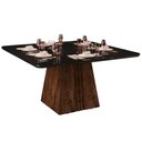 Ver imagem 7 de Mesa P/ Cozinha Itália C/ Tampo Madeirado C/ Vidro Curvo 136x136cm Cedro/off White - Dj Móveis