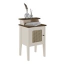 Ver imagem 4 de Conjunto Sala Rack P/ Tv até 75", Buffet Aparador 1 Porta, Mesa de Apoio Pinho/off White Charlotte -