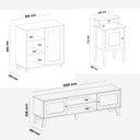 Ver mais imagens de Conjunto Sala Rack P/ Tv até 75", Buffet Aparador 1 Porta, Mesa de Apoio Pinho/off White Charlotte -