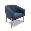 Ver imagem 2 de Cadeira Sala de Jantar Pé de Ferro Dourado Kit 2 Stella Suede D03 - D'Rossi Cor Azul Marinho