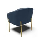 Ver imagem 4 de Cadeira Sala de Jantar Pé de Ferro Dourado Kit 2 Stella Suede D03 - D'Rossi Cor Azul Marinho