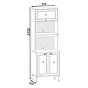 Ver imagem 3 de Paneleiro Microondas Tunisia 3 Portas Off White com Canelato Atualle