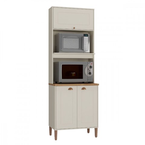 Paneleiro Microondas Tunisia 3 Portas Off White com Canelato Atualle