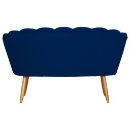 Poltrona Namoradeira Pétala para Sala ou Escritório Suede Pés de Madeira - Visalar Móveis - 3