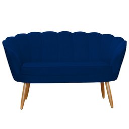 Poltrona Namoradeira Pétala para Sala ou Escritório Suede Pés de Madeira - Visalar Móveis - 1