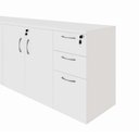 Ver imagem 5 de Armário Balcão 1,96m x 45cm Escritório e Home Office com 4 Portas 2 Gavetas e 1 Gavetão Fichá