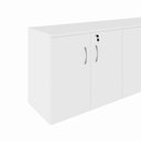 Ver imagem 4 de Armário Balcão 1,96m x 45cm Escritório e Home Office com 4 Portas 2 Gavetas e 1 Gavetão Fichá