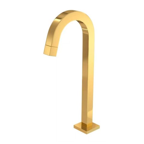 Torneira Link Quadrada Alta Banheiro Lavatório 61074 1/4 de Volta Dourada