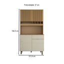 Ver imagem 4 de Cozinha Compacta Luz 1 Gaveta 4 Portas 100% Mdf Amêndoa/off White - Panorama Móveis