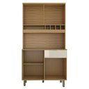 Ver imagem 5 de Cozinha Compacta Luz 1 Gaveta 4 Portas 100% Mdf Amêndoa/off White - Panorama Móveis