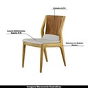 Ver imagem 3 de Kit 2 Cadeiras Decorativas Sala de Jantar Madeira Maciça Bruyne PU/Linho Marrom/Bege - Gran Belo