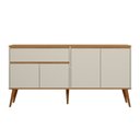 Ver imagem 1 de Aparador Buffet Ravi 161cm Desing Retro Sofisticado com 4 Portas e 1 Gaveta – Perternella:off White/