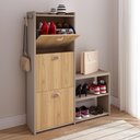 Ver imagem 3 de Sapateira Estreita 3 Gavetas Organizadora Banqueta Calçados Gancho Casaco Bolsa Hall Entrada Quarto